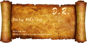 Dely Róza névjegykártya